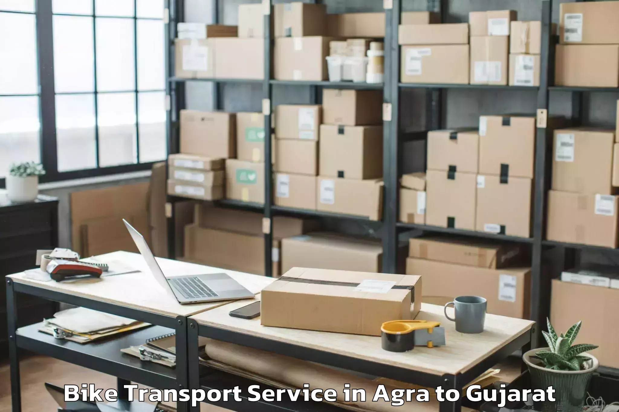 Efficient Agra to Navsari Agricultural Universit Bike Transport